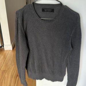 All saints grey sweater crew neck small